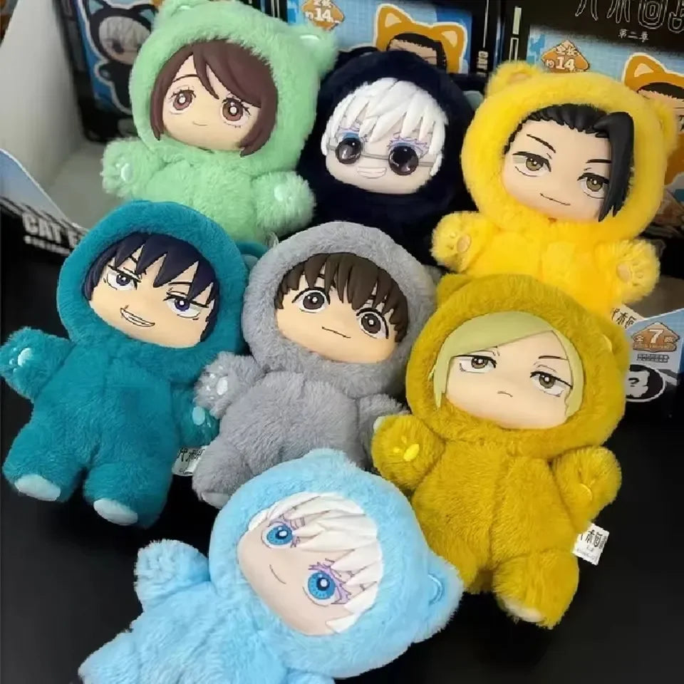 HOT Jujutsu Kaisen S2 Cat Park Party Gojo Toji Fushiguro Geto Suguru Blind Box Plush Bag Charm Collectible Model  Christmas Gift
