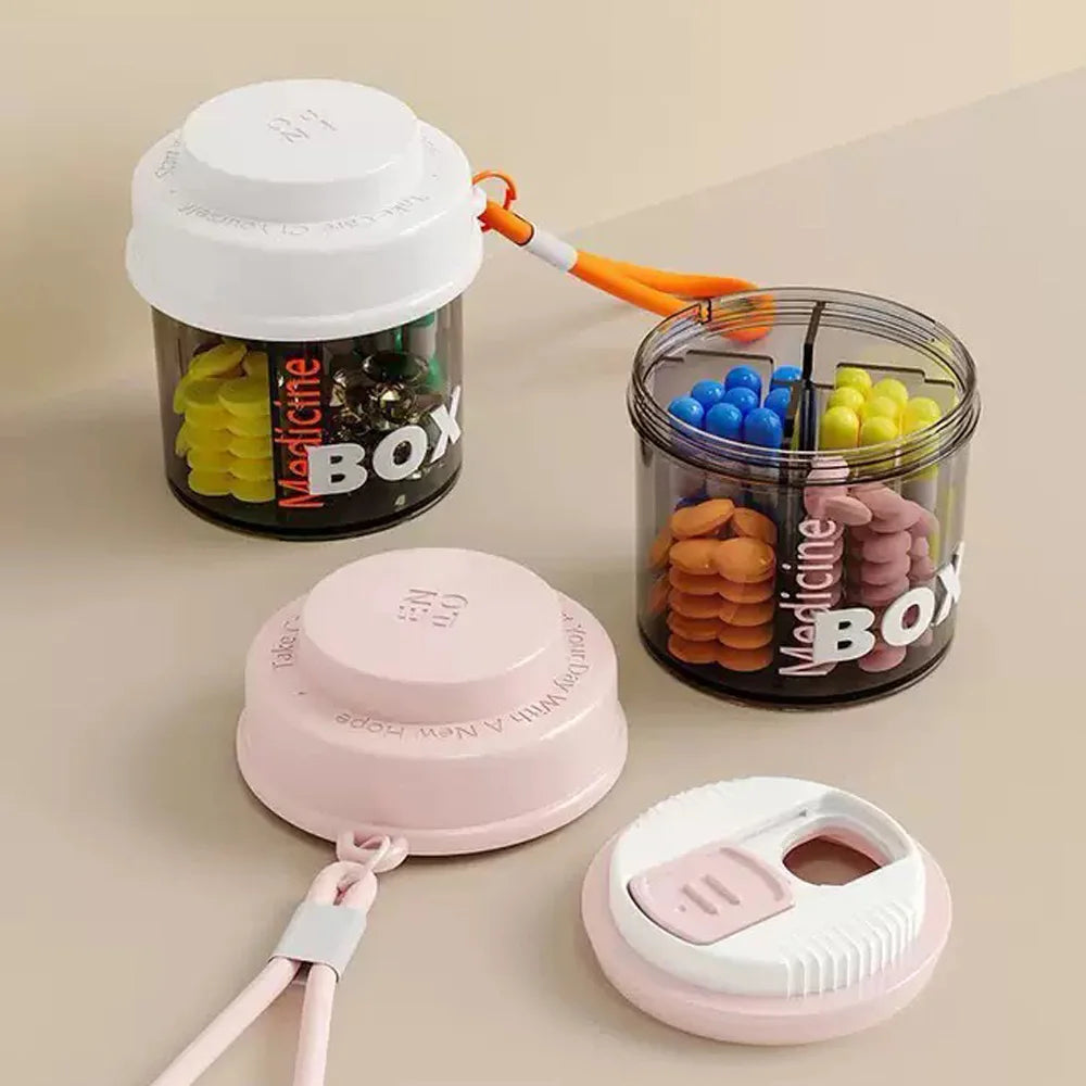 Portable Mini Multifunctional Medicine Storage Box with Compartments Convenient Travel Organizer 1 Piece