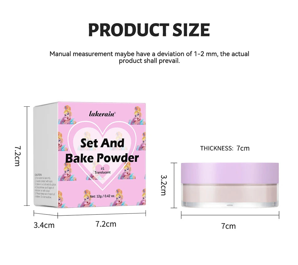 Lakerain Delicate Setting Powder Lasting Without Shedding Makeup Control Oil Locking Moisture Create Zero Pore Base Makeup