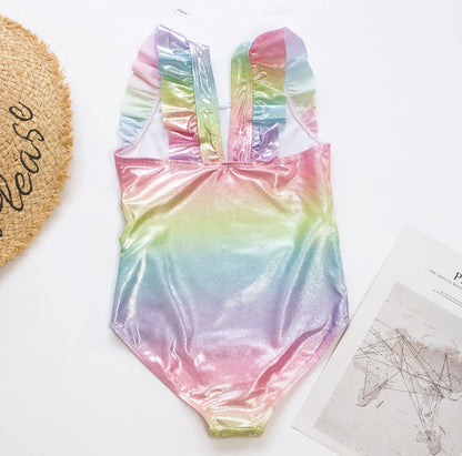 Fishscale Bandage Girls Kids Swimsuit 2026 Shell Shape Embroidery Children Girls One Piece Swimwear Beach Wear Monokini