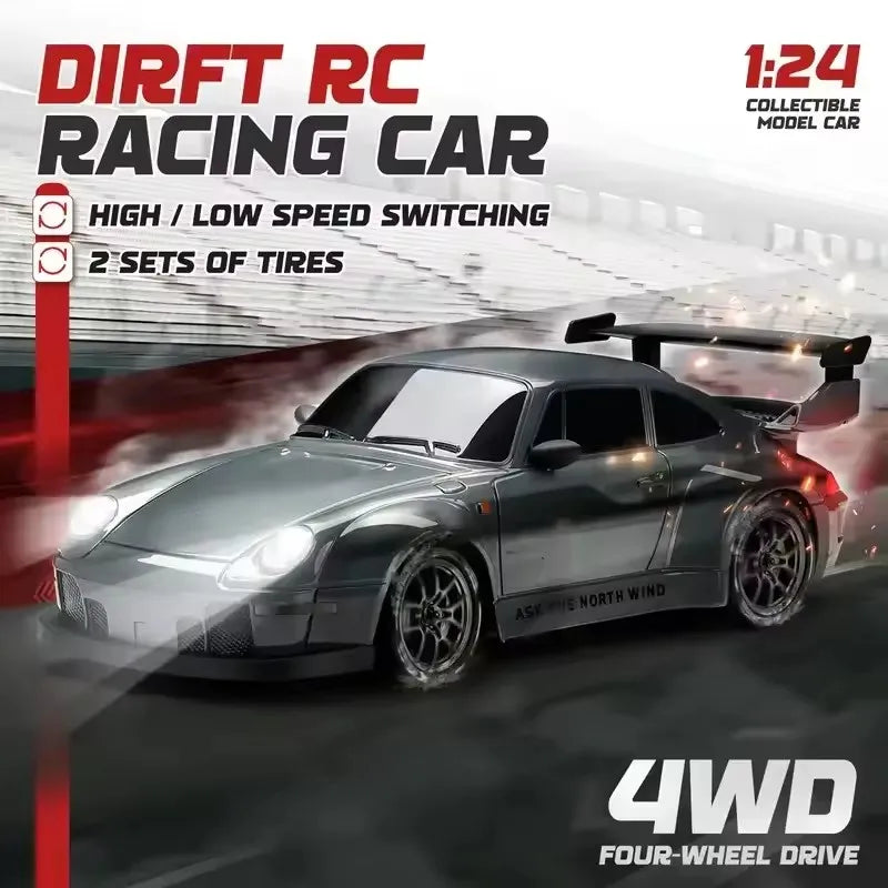 4WD Remote Control Drift Car Full Size 1:24 Mini Remote Control Racing Car Model 2.4G Radio High Speed 4X4 RC Car Vehicle Toy