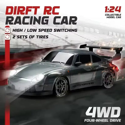 4WD Remote Control Drift Car Full Size 1:24 Mini Remote Control Racing Car Model 2.4G Radio High Speed 4X4 RC Car Vehicle Toy