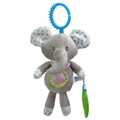 Soft Giraffe Zebra Animal Handbells Rattles Plush Infant Baby Development Handle Toys WIth Teether Baby Toy For Newborn Gifts