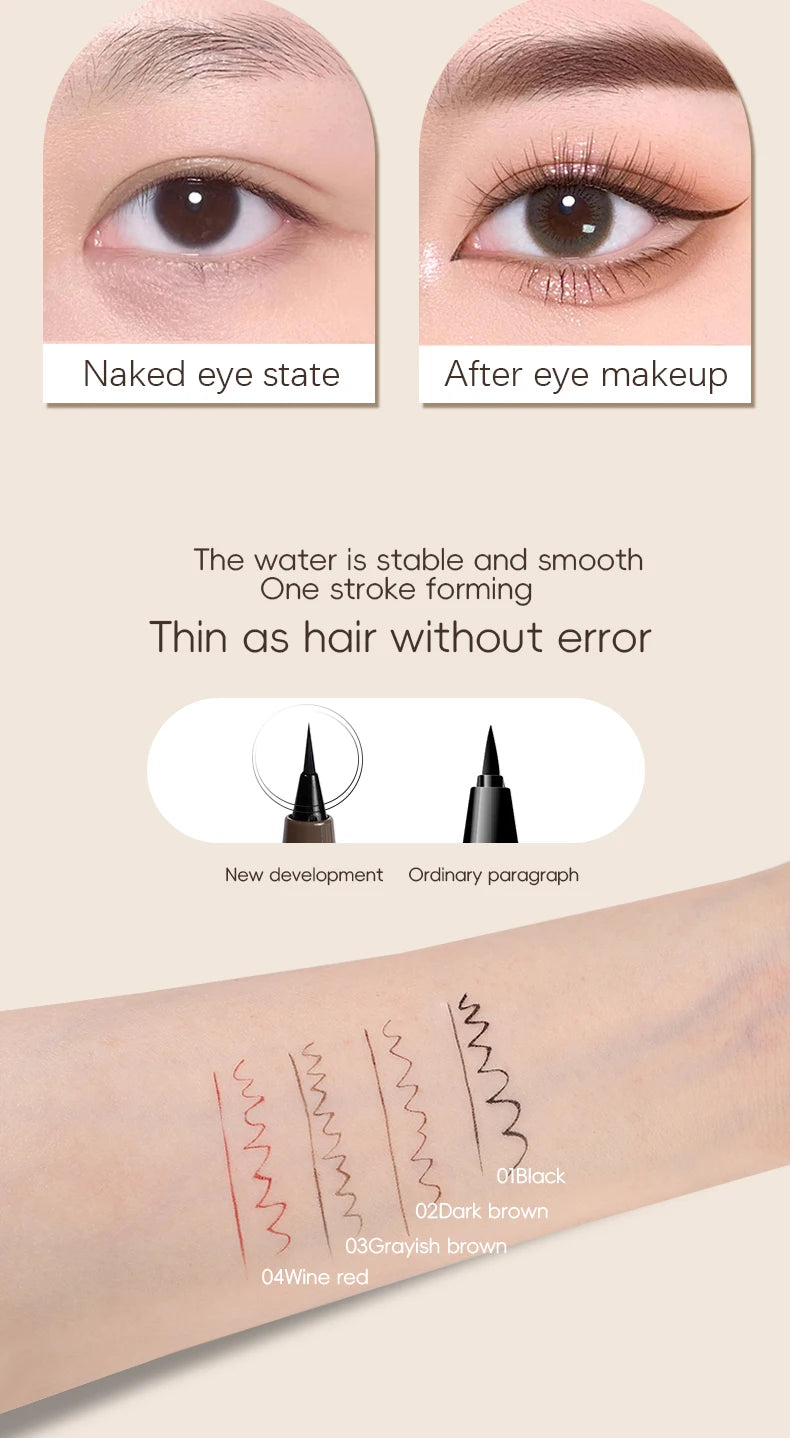 Smooth Very Fine Eyeliner Pen Longacting Quickdrying Waterproof Eyeliner Pen Suitable For Beginners Girls Holiday Gifts