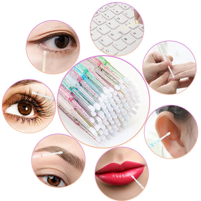500/1000PCS Eyelash Brushes Crystal Swab Microbrushes Eyelash Extension Brush Grafting Lash Removing Applicators Makeup Tool