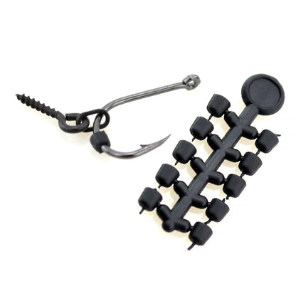 Hirisi 50pcs Rubber Beads for Carp Fish Hook Carp Fishing Accessories Fish Hook Stoper 20pcs Fishing Boilie Screw Chod Rigs