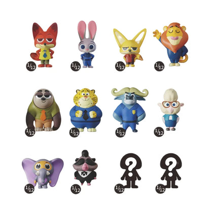 JANDOOM Disney Zootopia Judy Hopps Nick Wilde Bogo Clawhauser Anime Figur Model Rice Grain Doll Blind Box Toys Birthday Gifts