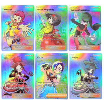 PKM Proxy Foil Cards Classic Game Collection Cards Mina Carmine Nita Dana Evelyn Whitney Perrin PTCG Proxy Cards Trainer/support