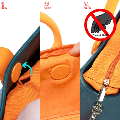 EVA Large Leather Shoulder Bag Handbag Tote Bag Storage for Women Casual Waterproof Beach Bag Hole Fit Charm Fashion Storage Bag