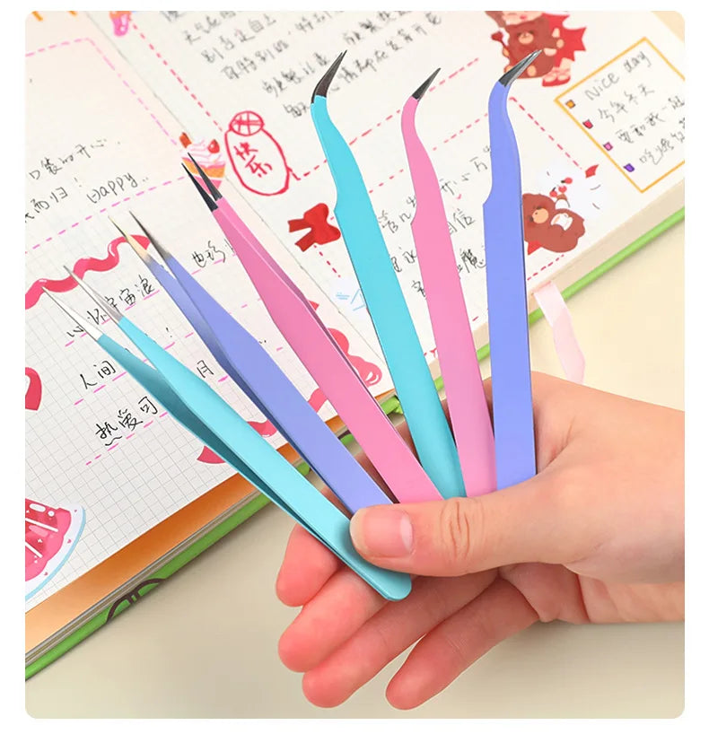 2pcs Tweezers Creative Macaroon Color Clip for DIY Decroative Journal Diary Scrapbook Sticker Tool Back To School Student Supply