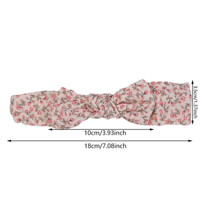 5Pcs/Set Solid Muslin Cotton Linen Baby Headband Elastic Rabbit Ear Hair Band Infant Girl Turban Headwraps Stretch Accessories