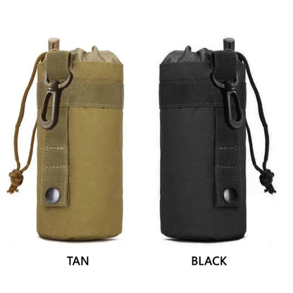 Outdoor Molle Water Bottle Bag Rack Camping Hiking Bicycle Bottle Bag Pulling Rope Multi functional Bottle Bag