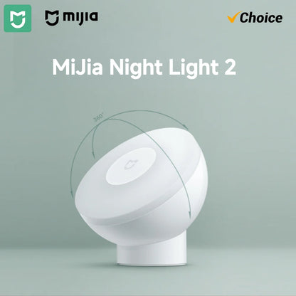 Original Mijia Night Light 2 Smart Motion Sensor, Dimmable Brightness Auto Light Sensing Bedside Lamp for Bedroom Kids Adults