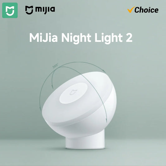 Original Mijia Night Light 2 Smart Motion Sensor, Dimmable Brightness Auto Light Sensing Bedside Lamp for Bedroom Kids Adults