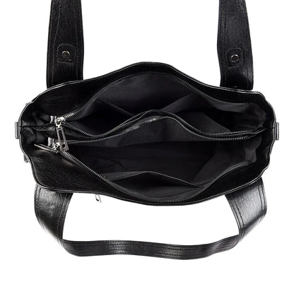 HOMEFISH Soft Interior Compartment Shoulder Bags High Quality Contrasting Colors Bags for Women Fashion Zipper Pu Handbags