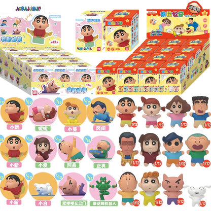 Crayon Shin-Chan Anime Figures Creative Peripheral Dinosaur Diary Baby Rice Grains Doll Model Blind Boxs Toys Children's Gifts