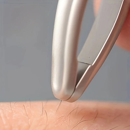 Premium Round Head Tweezers for Eyebrow & Facial Hair Removal Seamless Clips Short Hair Precision Beard Clip