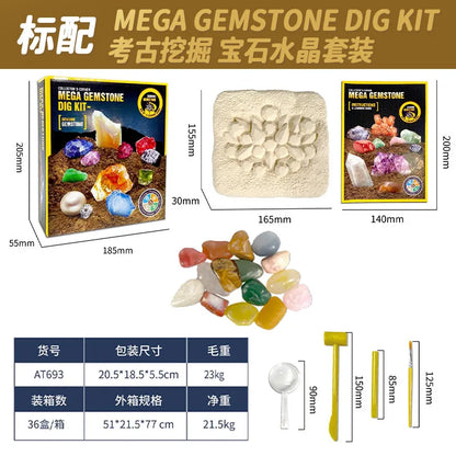 nationals geographics dig and discover gem stone crystal dig toy set child learning educational toy crystal mining kit Kids gift