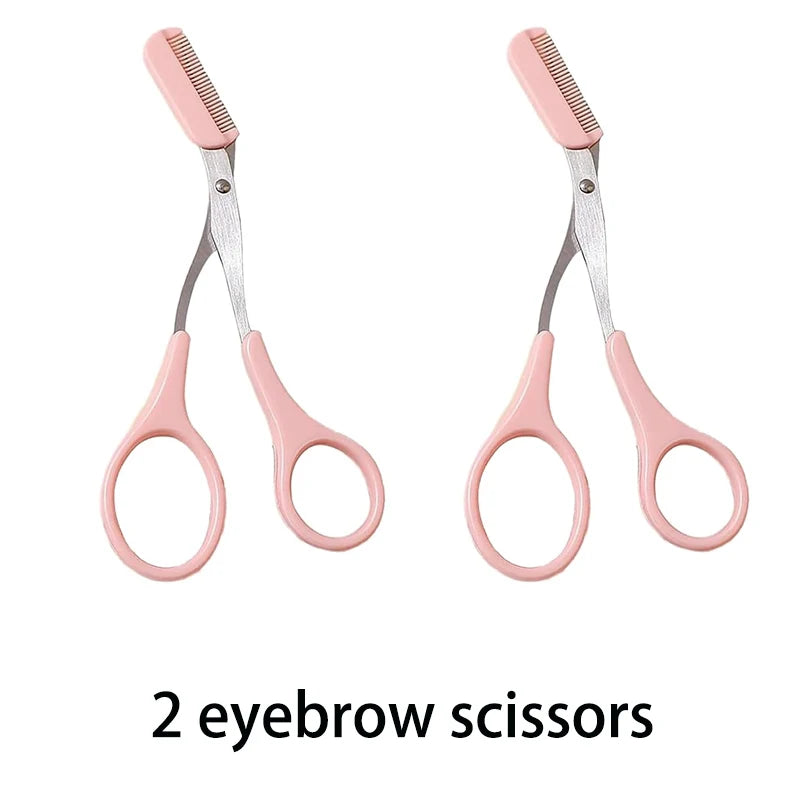 Eyebrow Trimming Knife Eyebrow Face Razor For Women Professional Eyebrow Scissors With Comb Brow Trimmer Scraper Accessories