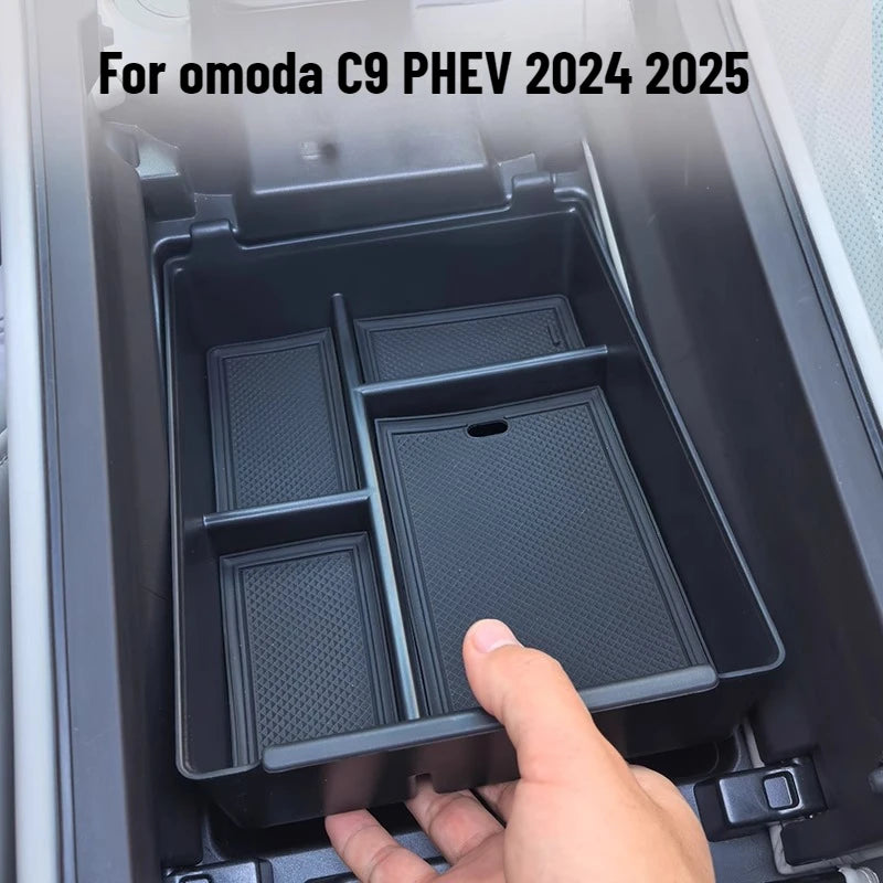 For omoda C9 phev 2024 2025 Indoor Central Upper Layer Console Car Armrest Storage Box Holder Interior Car Accessories