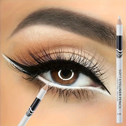 Wooden Rod White Inner Eyeliner Pen Eyelid Under Crease Pen Matte White Pen Beauty Eyeliner Easy Coloring