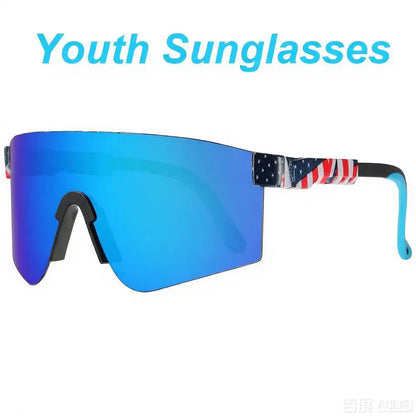 Kids Youth UV400 Sun Glasses Outdoor Baseball Softball Sunglasses Sport Cycling Eyewear Mtb Boys Girls