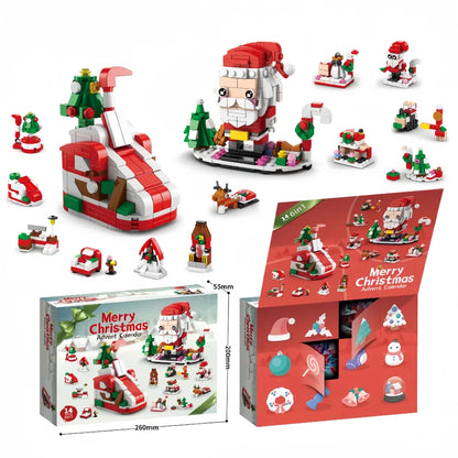 Knew Built Christmas Gift Building Blocks Toys - Fun Blind Box Game Santa Christmas Tree Train Reindeer Shoes - Perfect for Kids