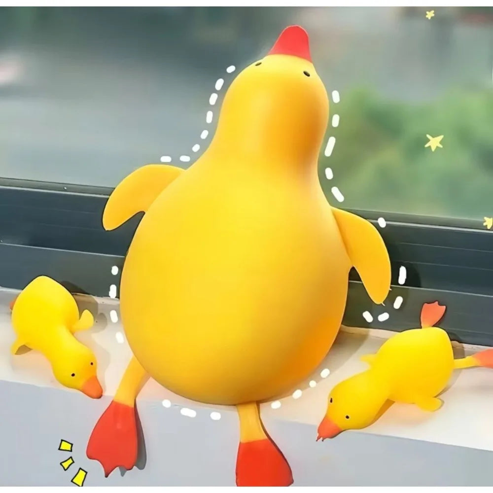 Cute Soft Duck Goose Squishy Toy Stretchable Squeeze Stress Relief Decompression Fidget Toy for Kids Adults Best Friend Gift