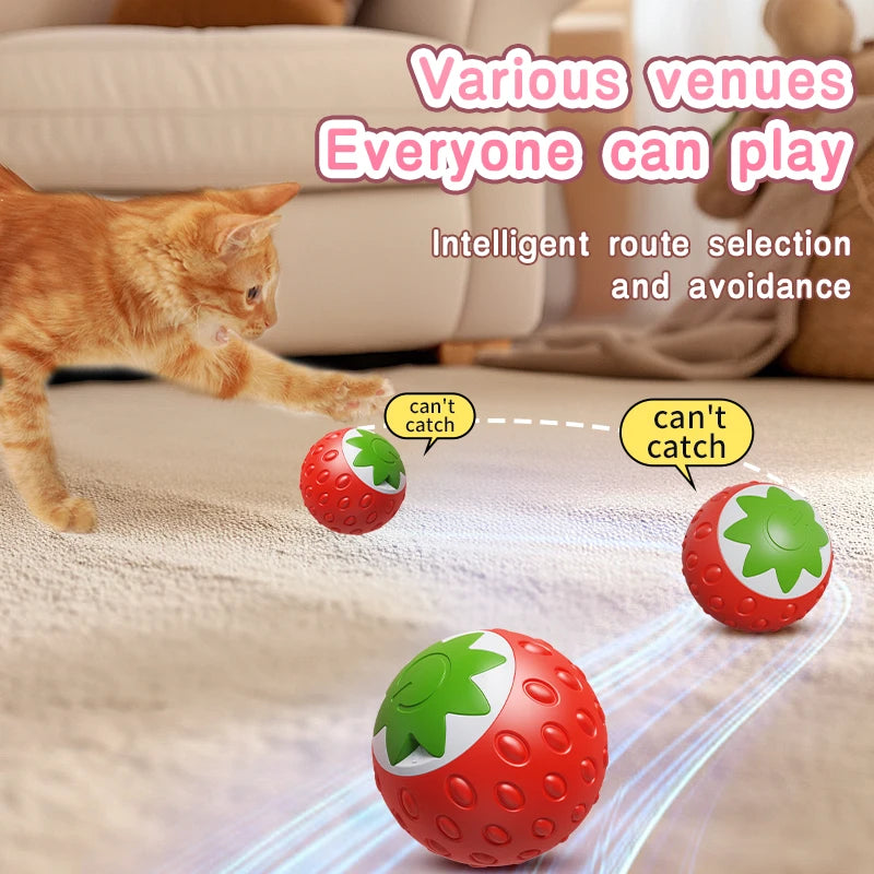 Smart Cat Toys Ball Automatic Interactive Pets Electric Rolling Teaser USB Rechargeable Kitty Moving Bouncing Ball Birthday Gift