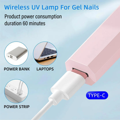 YIKOOLIN Mini Handheld UV Light Fast Gel Nail Drying Lamp for Home Salon Tools Professional Nail Phototherapy Flashlight Pen