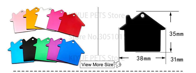 Personalized Random Mix 20pcs Aluminum Pet Dog Tag Nameplate Pedant For Cat Collar Ring Anti-Lost Accessories