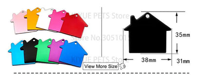 Personalized Random Mix 20pcs Aluminum Pet Dog Tag Nameplate Pedant For Cat Collar Ring Anti-Lost Accessories