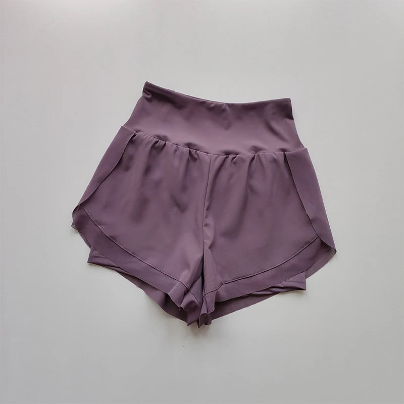 Summer Women's Sports Shorts Mesh 2 In 1 Quick-dry Yoga Shorts Breathable Fitness Shorts High Waist Fitness Running Shorts