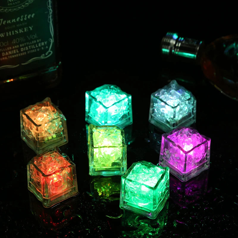 6/12PCS Baby Bath Bathtub LED Light Up Toys Colorful Waterproof Glowing Ice Cube for Bathtub Swimming Pool Birthday Xmas Gift