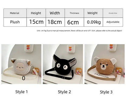 Japanese style cute bag for women cartoon plush shoulder bag for women new crossbody bag small mobile phone & wallet bag for wom