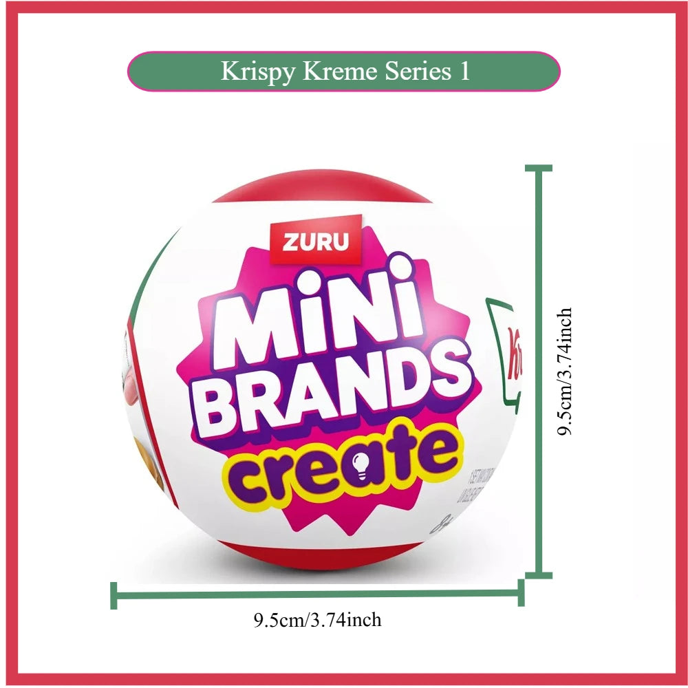 Zuru Mini Brands Krispy Kreme Create Series 1 Surprise Blind Box Toys Mini Food Donut Miniature Food Mystery Packaging Toys