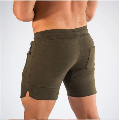 Men's Zip pocket sweatpants Fitness Gyms Shorts Men Summer Running Short Pants Male Jogger mesh Workout Beach sports short pants