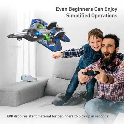 Remote Control Fighter Foam Glider Electric Stunt UAV Airplane Helicopter with LED Lights Aircraft Model RC Toy for Kids Boys