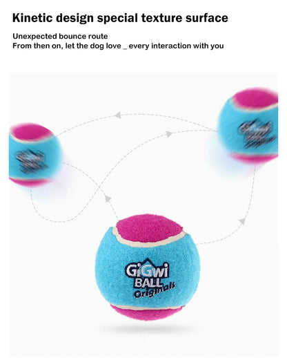 Pet Dog Squeaky Tennis Ball Interactive Dog Toys High Bounce Sound Rubber Ball  for Small Medium Dogs Training Outdoor Play Ball