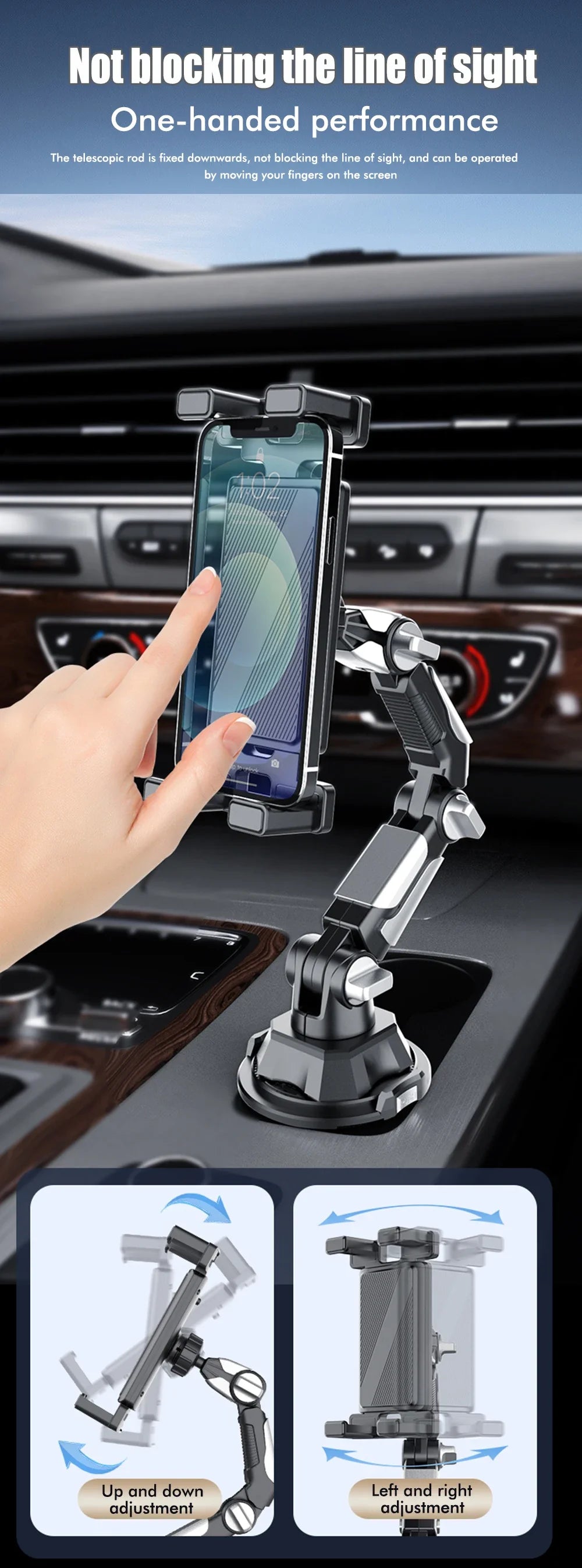 Car Cup Holder Phone Tablet Mount 360 Rotation Flexible Arm Stand For iPhone Android iPad Auto Interior Accessory Daily Use