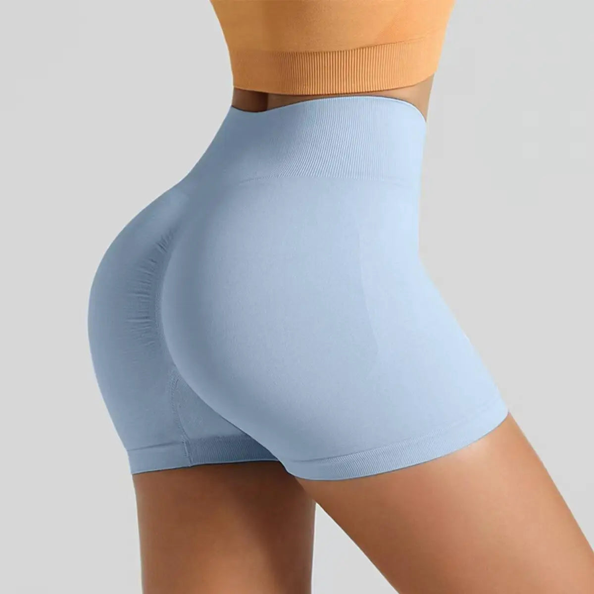 women's high-waisted hip-enhancing sport shorts, with waist shaping, slimming effect, quick-drying hip, three-point fit leggings
