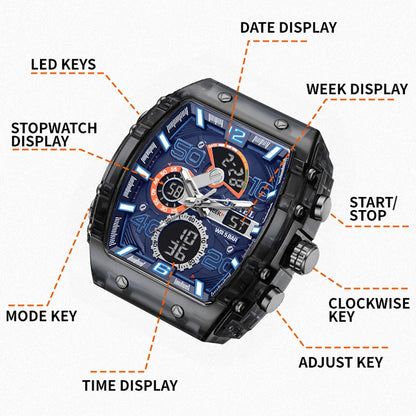 SMAEL 8109 Digital Watch Men Outdoor Sport 5ATM Waterproof LCD Electronic Male Quartz Watches for Men's Chronograph Wristwatch