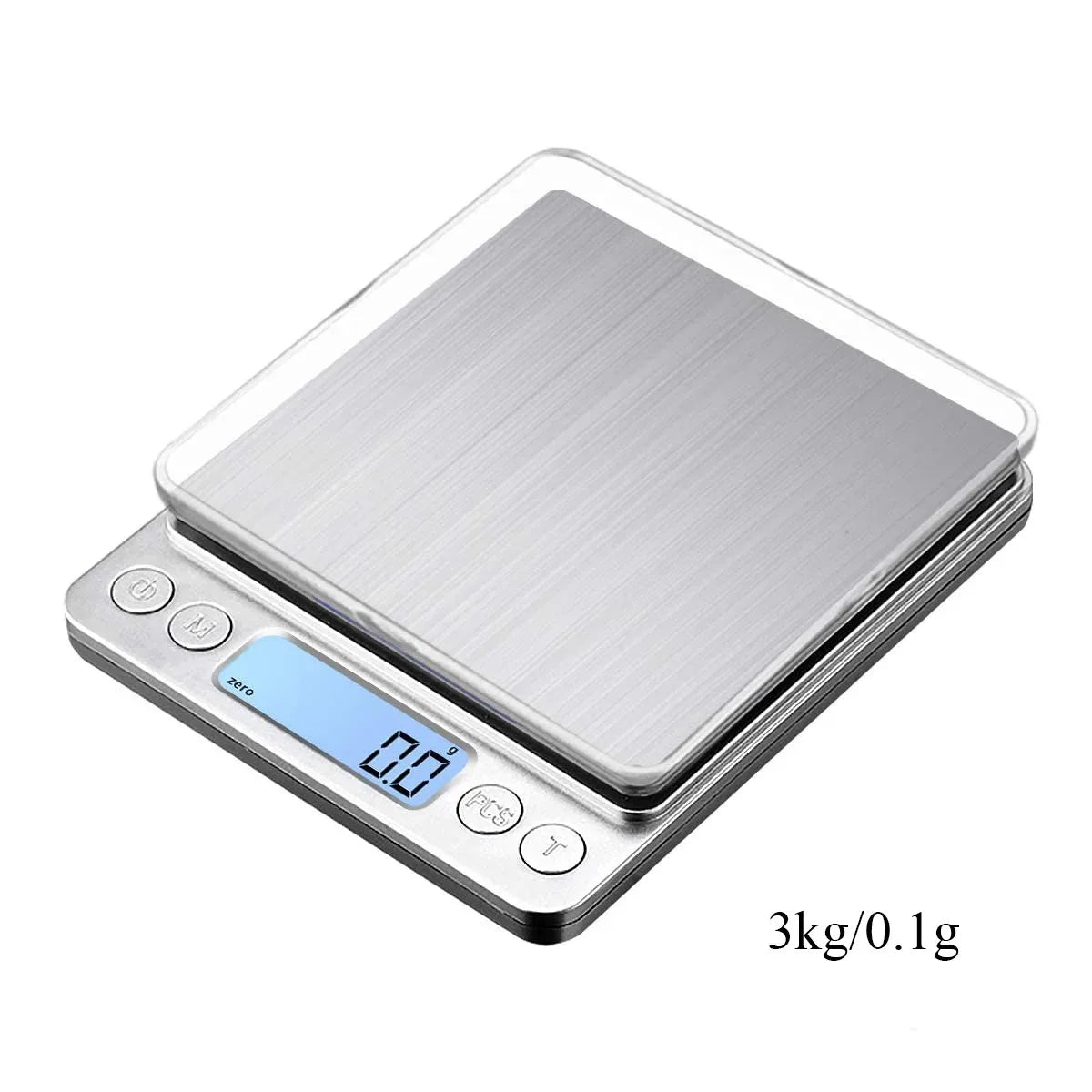 Digital Kitchen Scale 3000g/0.1g with 2 Trays Mini Jewelry Pocket Scale LCD Display for Home Food Scales