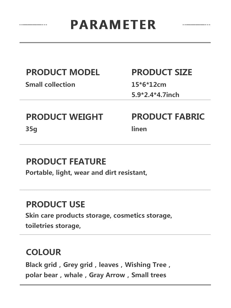 New Canvas Cosmetic Bags Zipper Opening Key Card Holder Cartoon Student Pencil Case Coin Purse Ladies Hand Portable Storage Bag