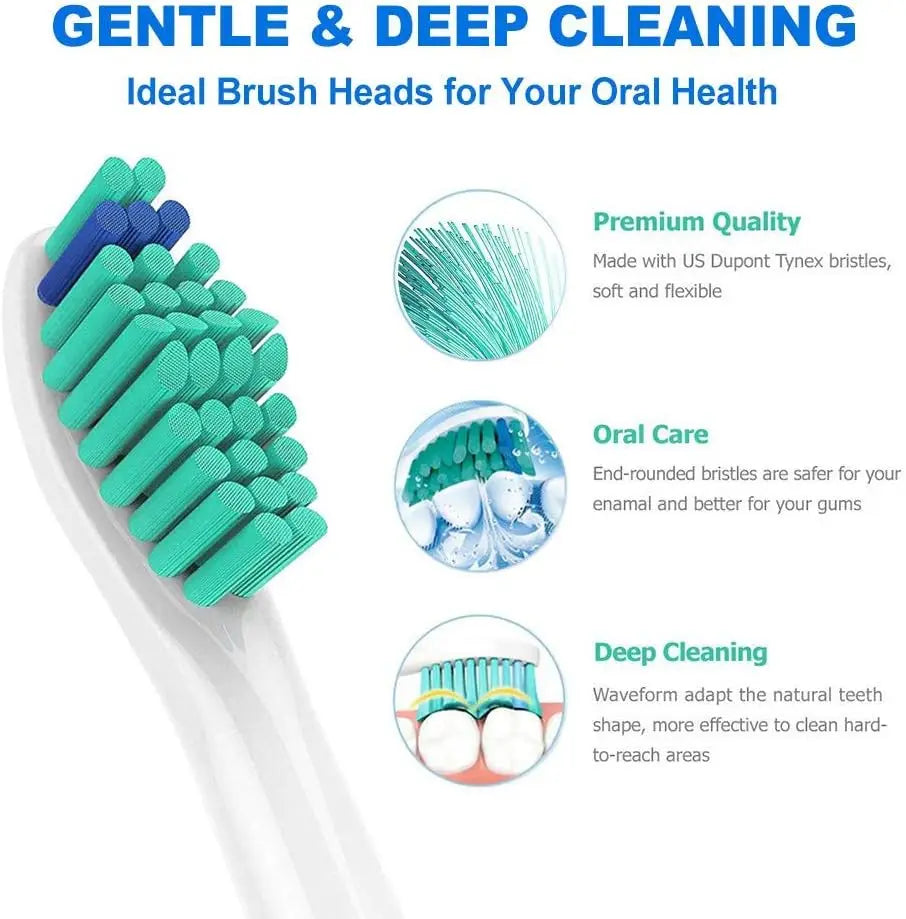 4-32pcs  Replacement Toothbrush Heads Compatible with Philips Sonicare Electric Brush Head 1100 2100 4100 4300 5100 5300 6100