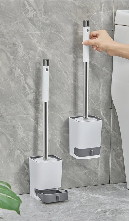 WORTHBUY Long Handle Plastic Toilet Brush With Drain Base Punch-Free Wall Mounted WC Toilet Cleaning Brush Bathroom Accessories