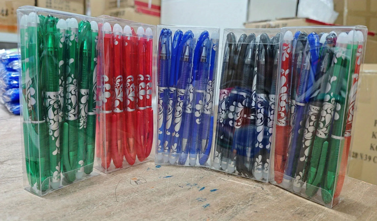 Boxed Multicolor Erasable Gel Pens, Medium Tip 0.5mm, Smooth Writing, Suitable for Office and Everyday Use, Christmas Present