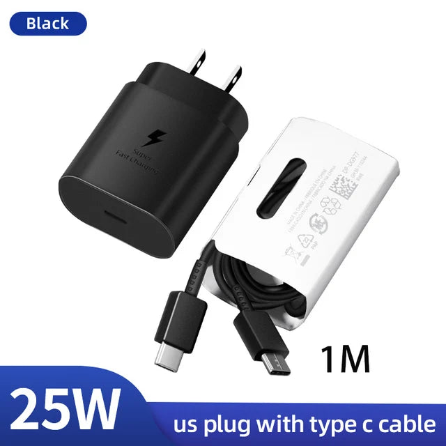 SAMSUNG Charger PD 45W Super Fast Charging Original 25W Wall Charger 5A Type C Cable Galaxy S26 S25 S24 S23 Ultra A54 A53 Note20