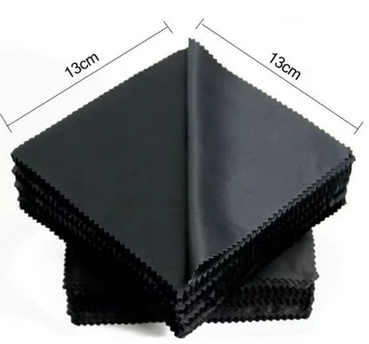 20pcs/lot Black Microfiber Cycling Sunglasses Eyeglasses Cleaning Cloth Glasses Eyewear Clean Lens Cloth Accessories