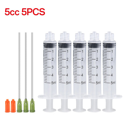 3ml-60ml Plastic Luer Lock Syringe Industrial Syringes With 4 Inch Glue Dispensing Tip and Caps for Oil Glue Liquid,Pet Feeding